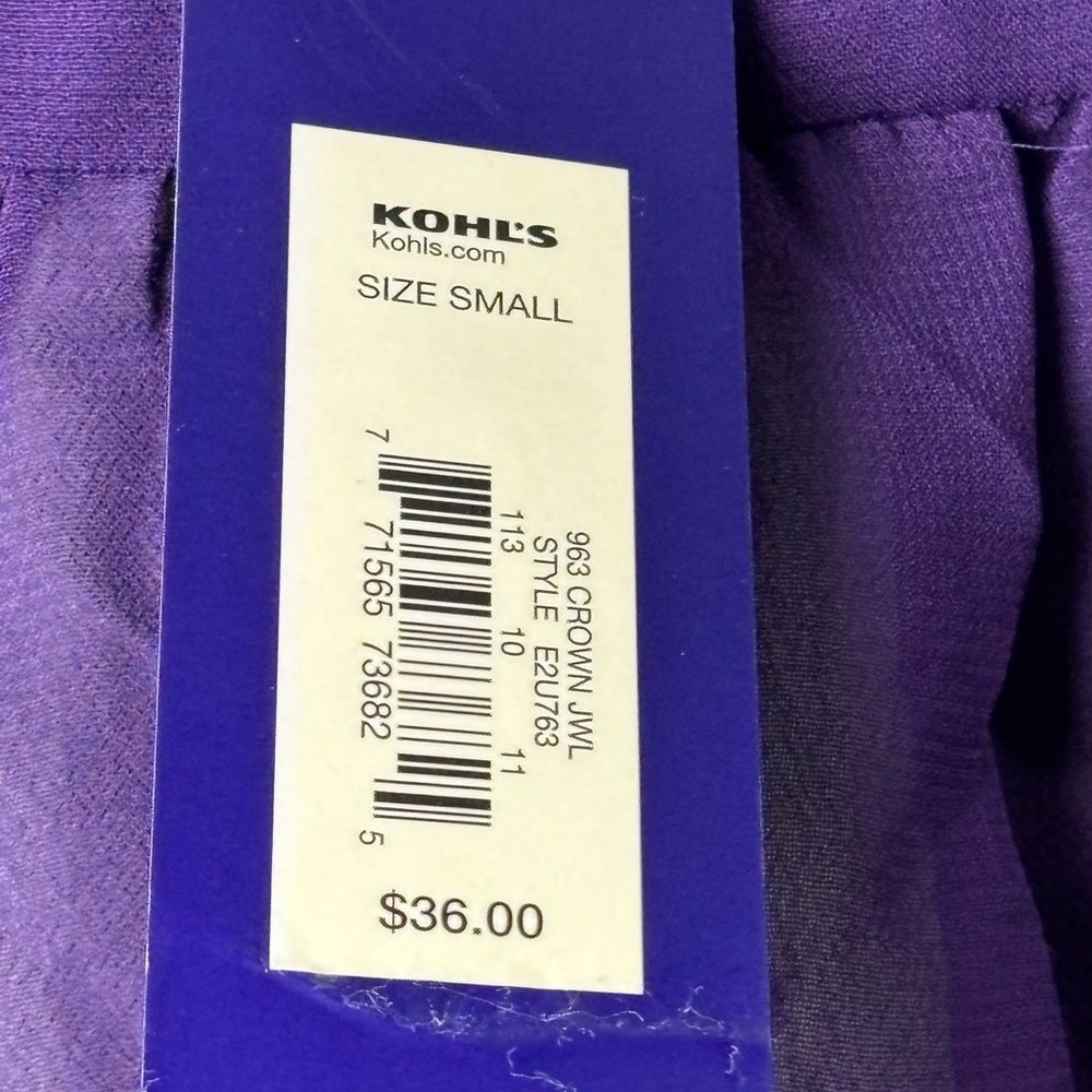 NWT 💜 Apt. 9 Purple Flowy Sheer Cinched Waist Top | Size Small - Picture 8 of 10